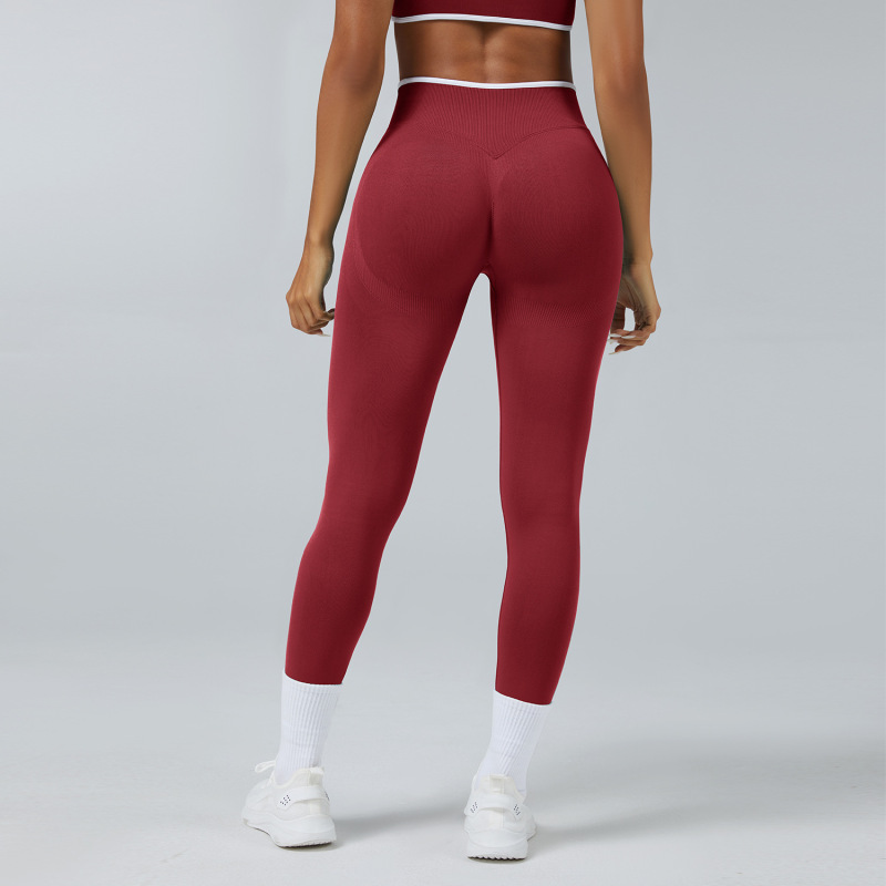 Cross-border European and American style seamless slimming yoga pants for women, suitable for running, sports, outdoor use, quick-drying fitness.