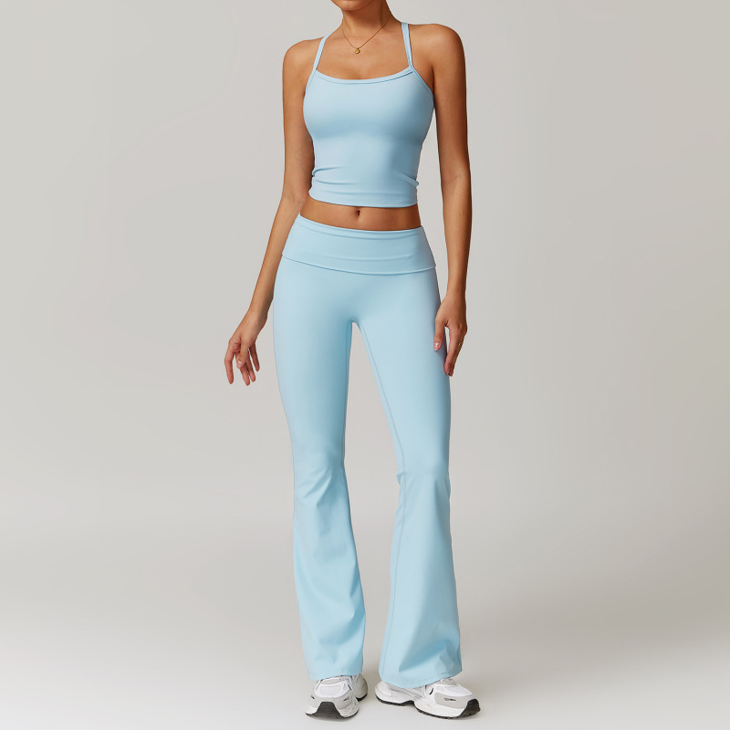 ZC-8519TZ-BX+CK Cross-border sanding beauty back yoga clothing suit