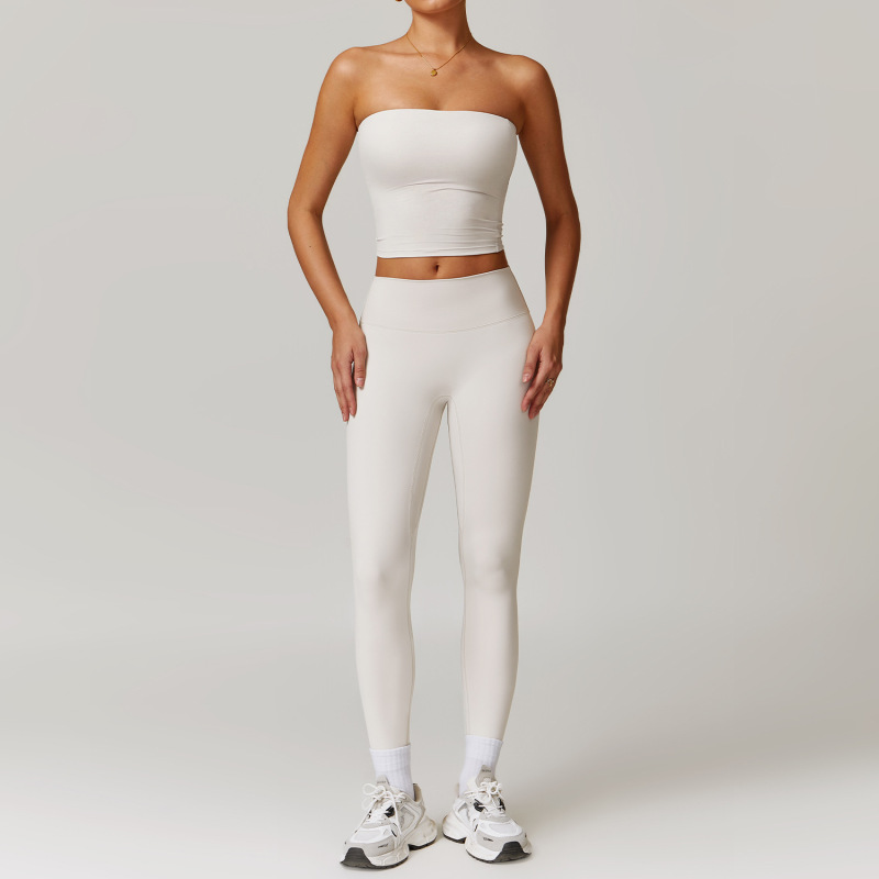 Cross-border sanding beauty back yoga clothing suit high waist tight yoga long sleeve fitness clothing sports suit women 8886