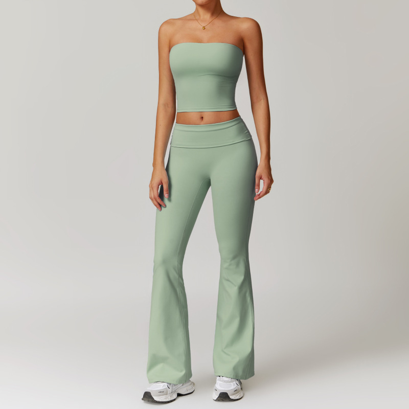 Cross-border sanding beauty back yoga clothing suit high waist tight yoga long sleeve fitness clothing sports suit women 8886