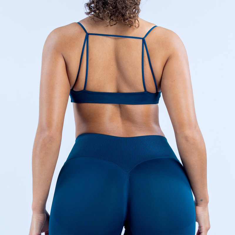 European and American style nude yoga bra, tight-fitting quick-drying running and fitness bra, outdoor cycling cross-back fitness underwear