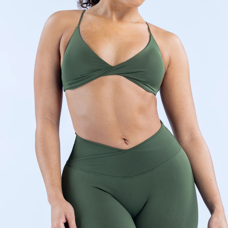 European and American style nude yoga bra, tight-fitting quick-drying running and fitness bra, outdoor cycling cross-back fitness underwear
