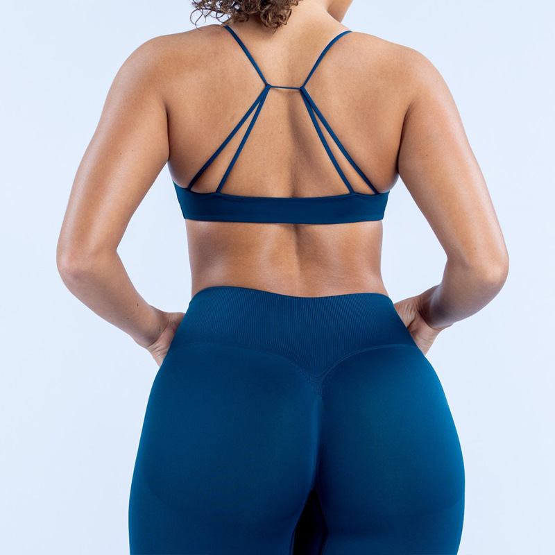 European and American style nude yoga bra, tight-fitting quick-drying running and fitness bra, outdoor cycling cross-back fitness underwear