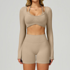 9245 long-sleeved shirt + 9245 shorts - khaki brown