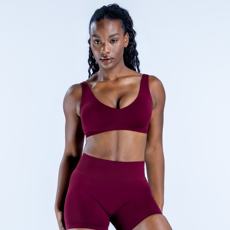 Cross-border matte nylon with concealed seams, V-neck and U-back, high-elastic backless tight-fitting bra, seamless yoga vest, sports bra