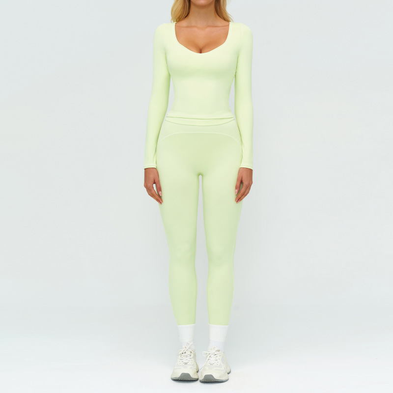 Zechuang Color Block Brushed Yoga Set with Double Shoulder Straps - High-End Sportswear for Women, Running and Exercise Set 7028