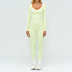 7028 long-sleeved shirt + 7028 trousers - lemon green