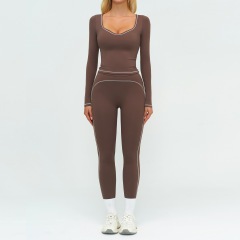7028 long-sleeved shirt + 7028 trousers - Dark Brown