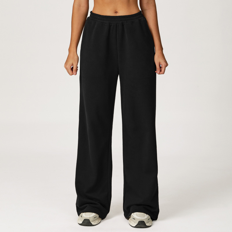 Cross-border autumn and winter high-waisted sweatpants, wide-leg, slimming, straight-leg, loose-fitting long pants, outdoor casual sports running sweatpants 4507