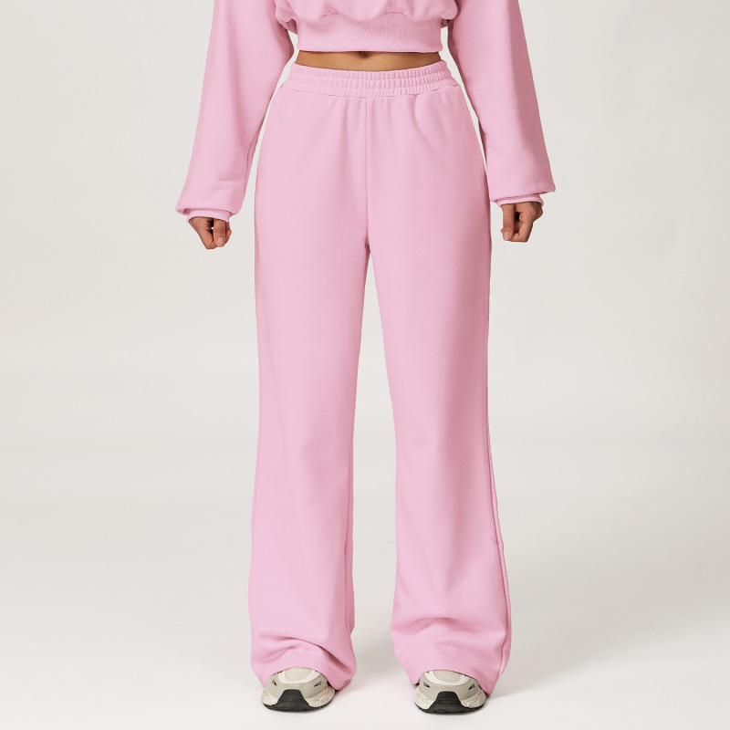 Cross-border autumn and winter high-waisted sweatpants, wide-leg, slimming, straight-leg, loose-fitting long pants, outdoor casual sports running sweatpants 4507