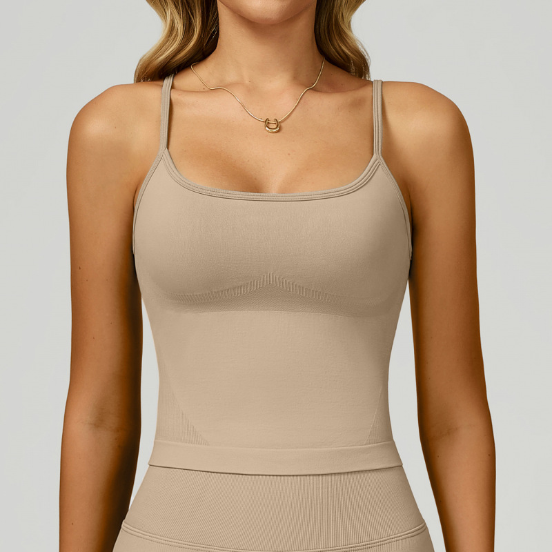 Zechuang Seamless Color Blocking Trim Yoga Vest with Hollow Back Sports Vest for Outdoor Running Fitness Underwear 9245