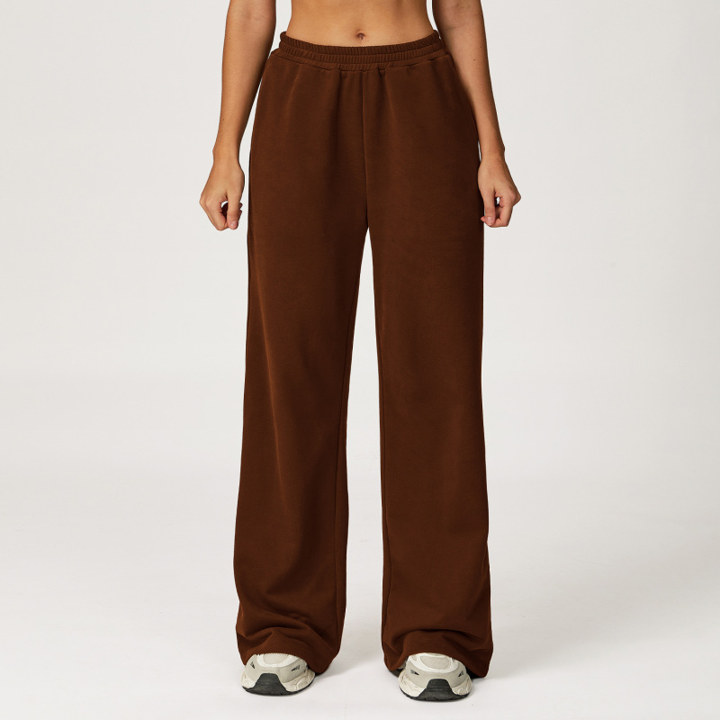 Cross-border autumn and winter high-waisted sweatpants, wide-leg, slimming, straight-leg, loose-fitting long pants, outdoor casual sports running sweatpants 4507