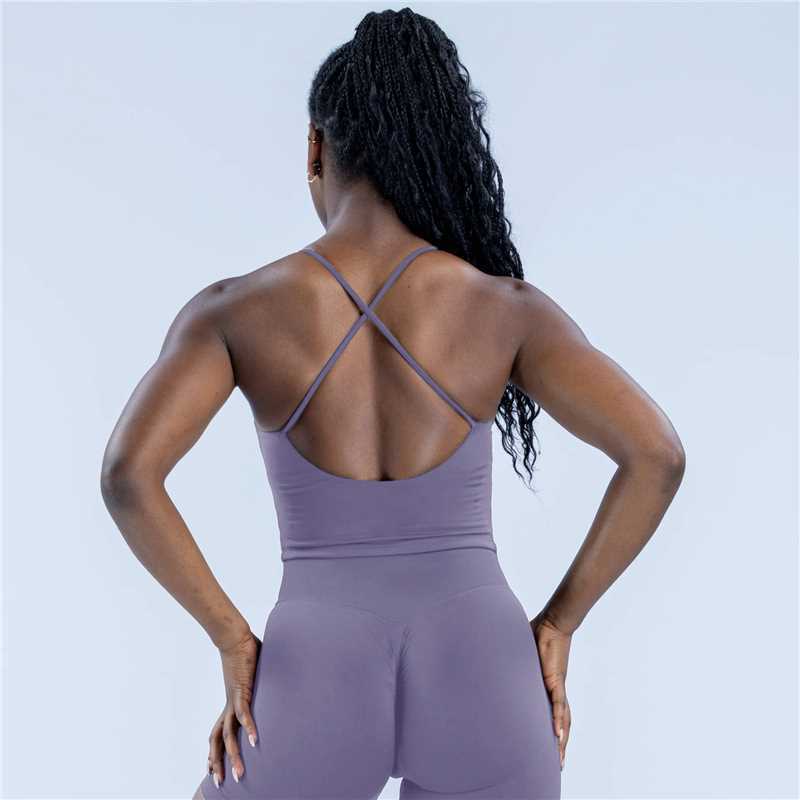 DFYNE Amazon High Elastic Matte Thin Shoulder Crossover Vest with Beautiful Back Seamless Fitness Camisole