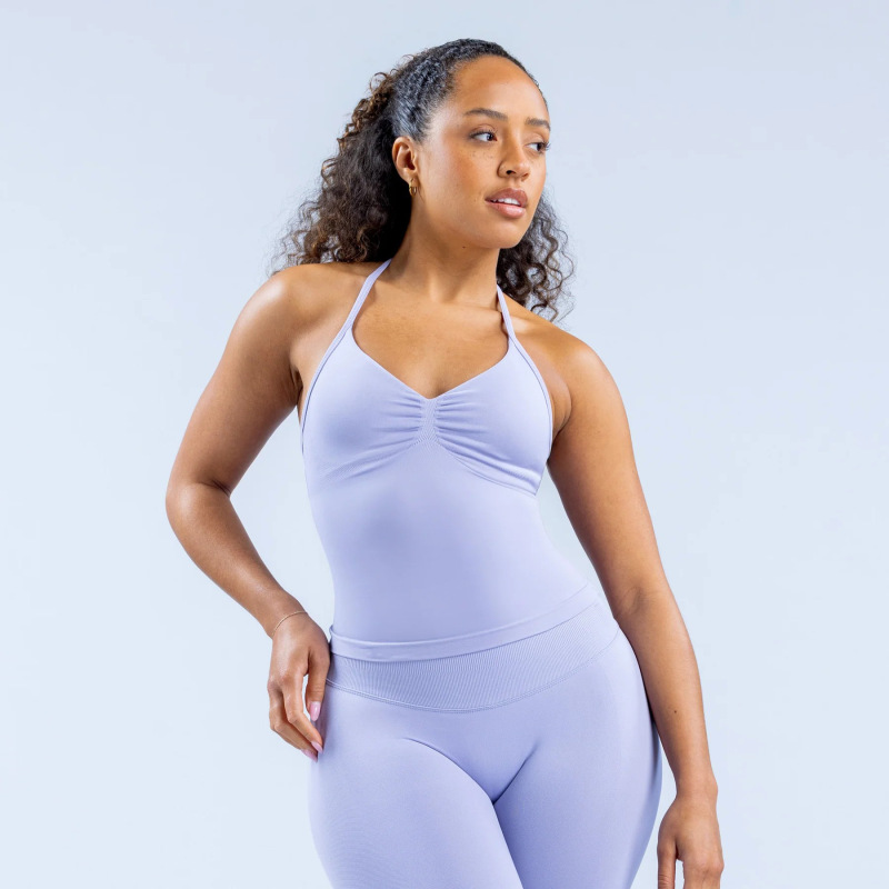 DFYNE New Sports Yoga Vest for Women, Halter Neck Bra, Anti-Exposure, Outdoor Running Fitness Top