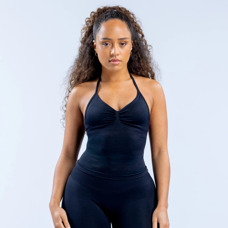 DFYNE New Sports Yoga Vest for Women, Halter Neck Bra, Anti-Exposure, Outdoor Running Fitness Top