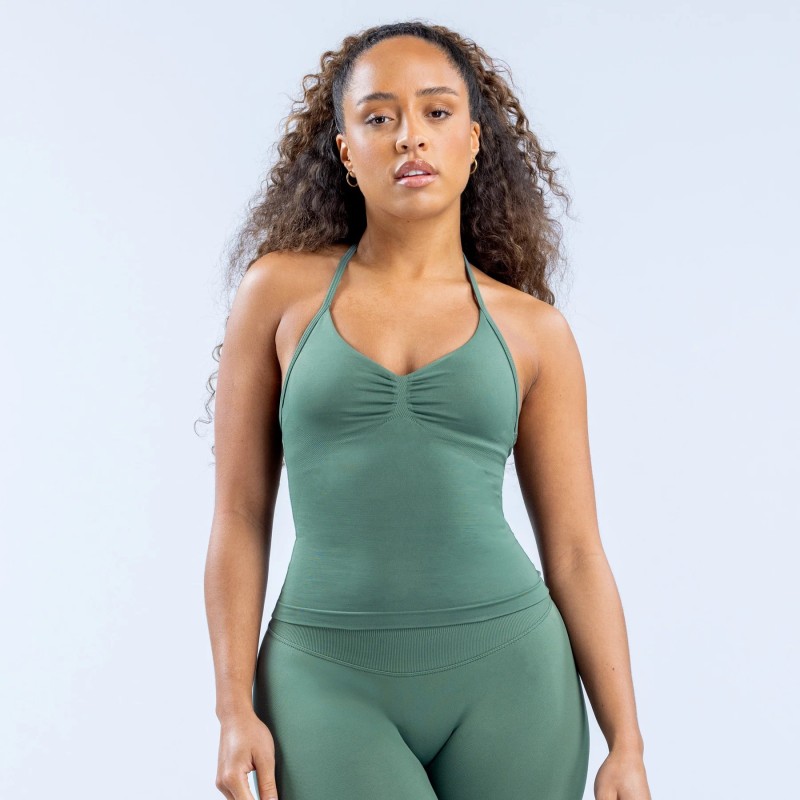 DFYNE New Sports Yoga Vest for Women, Halter Neck Bra, Anti-Exposure, Outdoor Running Fitness Top