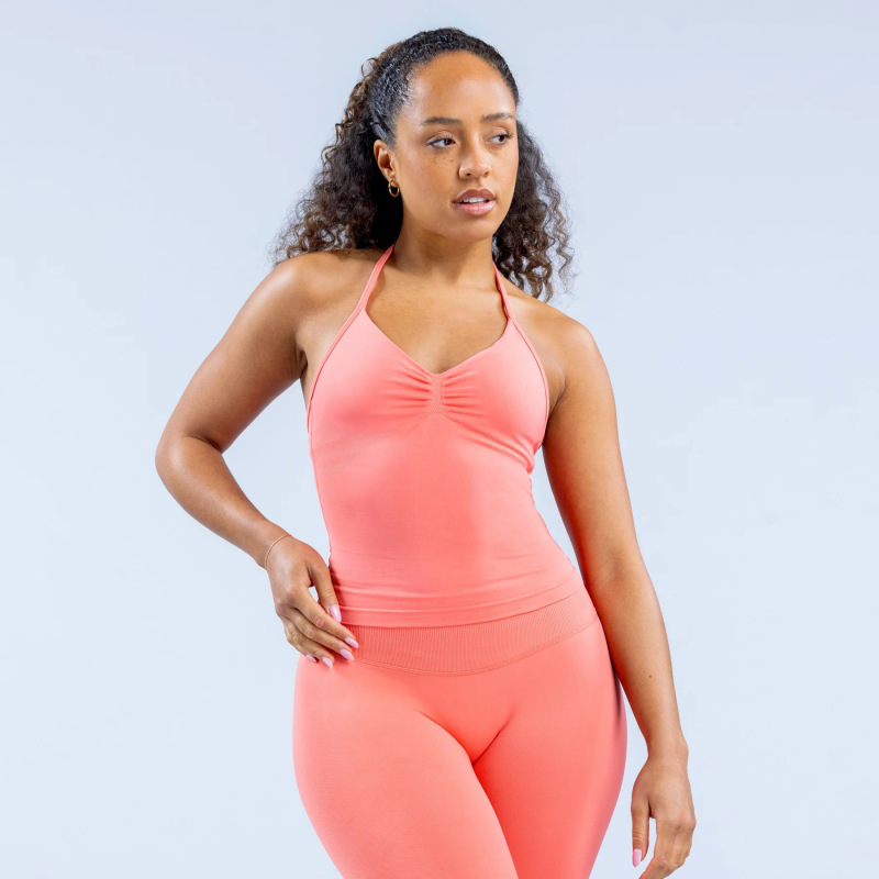 DFYNE New Sports Yoga Vest for Women, Halter Neck Bra, Anti-Exposure, Outdoor Running Fitness Top