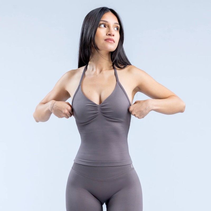 DFYNE New Sports Yoga Vest for Women, Halter Neck Bra, Anti-Exposure, Outdoor Running Fitness Top