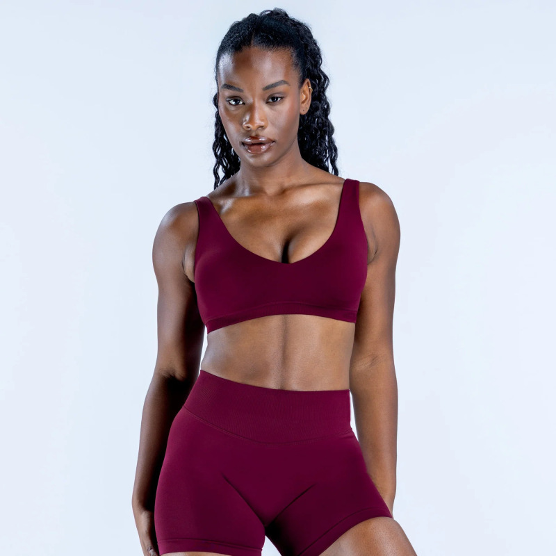 DFYNE's new U-shaped push-up sports bra with a beautiful back, perfect for running, outdoor training, fitness, shock absorption, and seamless yoga.