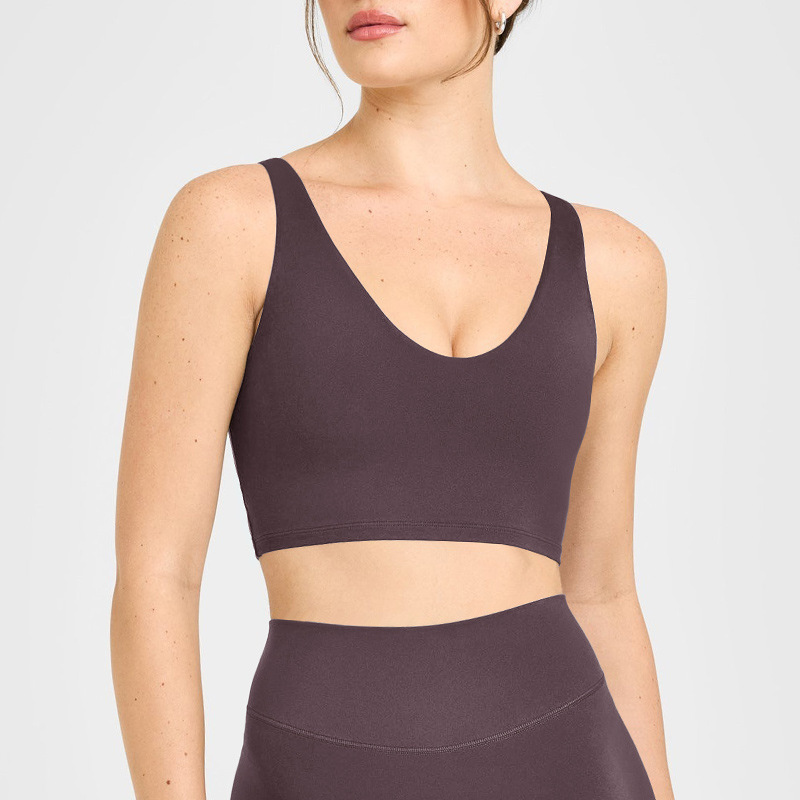 Cross-border brushed yoga bra with beautiful back, outdoor fitness clothing for women, running tight-fitting casual sports underwear for outerwear