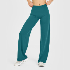 Dark green extended straight-leg pants