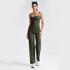 vest + olive green trousers
