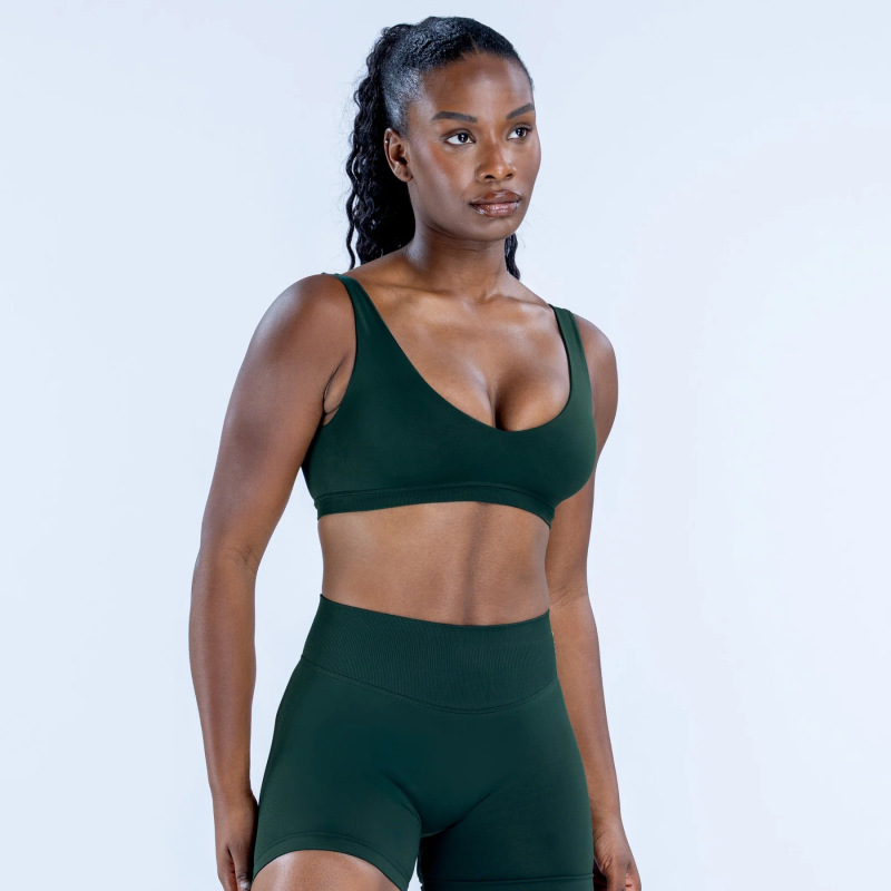 DFYNE's new U-shaped push-up sports bra with a beautiful back, perfect for running, outdoor training, fitness, shock absorption, and seamless yoga.