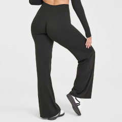 Black extended straight-leg pants
