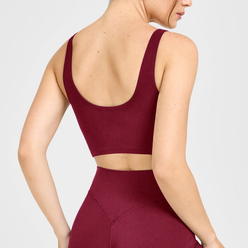 Cross-border brushed yoga bra with beautiful back, outdoor fitness clothing for women, running tight-fitting casual sports underwear for outerwear