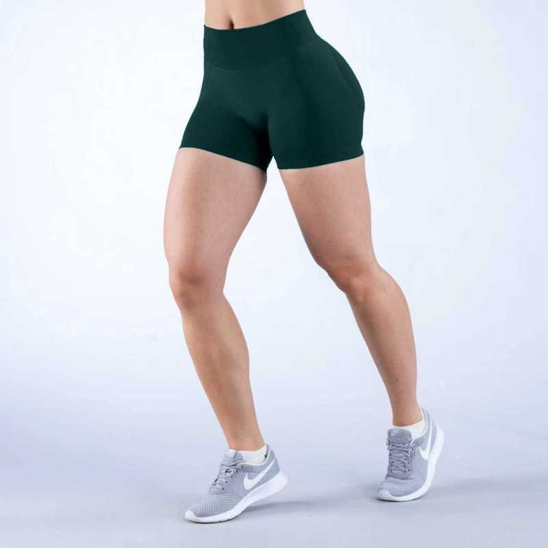 DFYNE affordable alternative cross-border bestseller three-section waist ruched hip-lifting low-rise fitness seamless shorts/yoga shorts