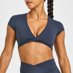 Short-sleeved blueberry-colored top (pre-order)
