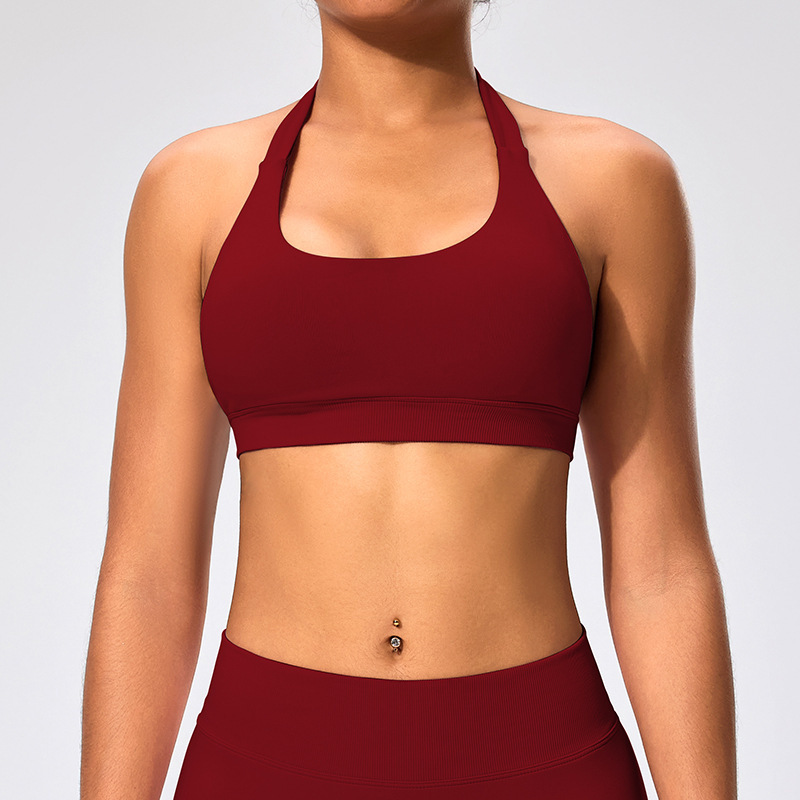 European and American style back-training sports bra, halter neck vest, outerwear, fitness wear, yoga bra, yoga top