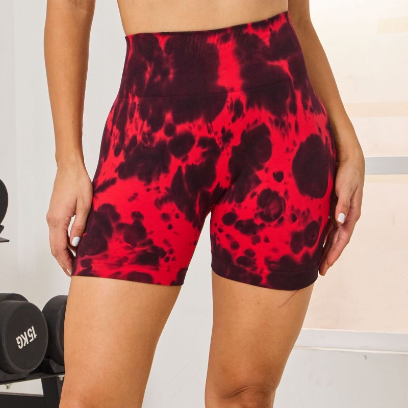 2023 New Arrival DARCSPORT Wolf Head European and American Hand-Painted Women's Fitness Seamless Knitted Shorts
