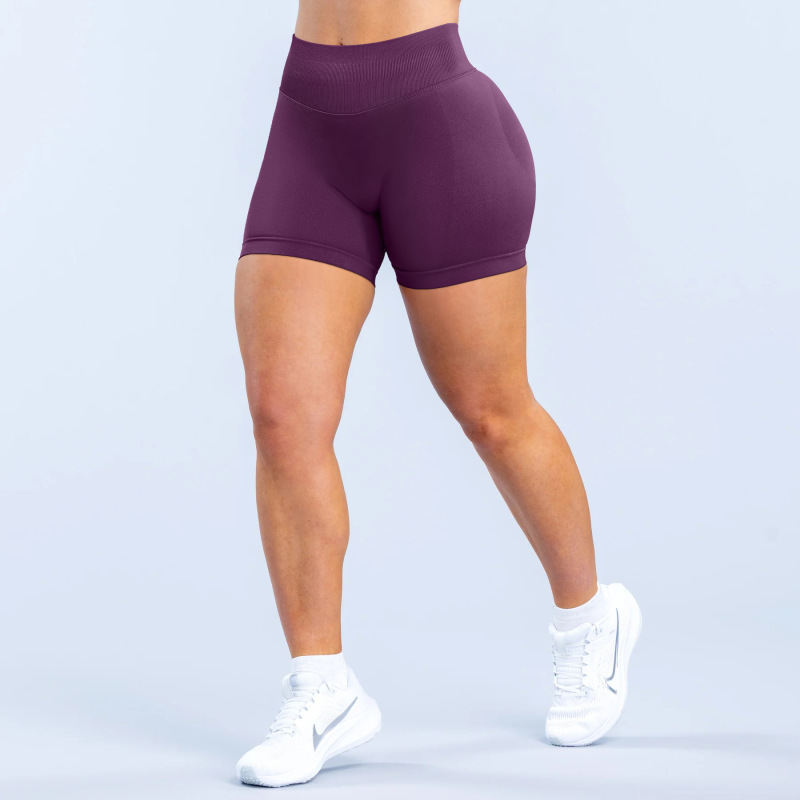 DFYNE affordable alternative cross-border bestseller three-section waist ruched hip-lifting low-rise fitness seamless shorts/yoga shorts