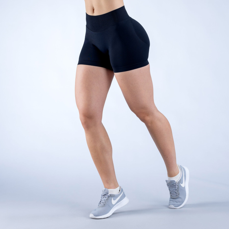 DFYNE affordable alternative cross-border bestseller three-section waist ruched hip-lifting low-rise fitness seamless shorts/yoga shorts