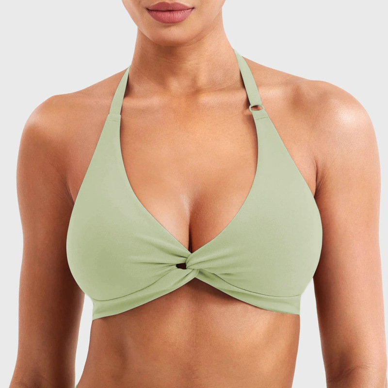 Cross-border summer nude-feel yoga fitness sports bra for women, Pilates quick-dry halter neck beautiful back bra