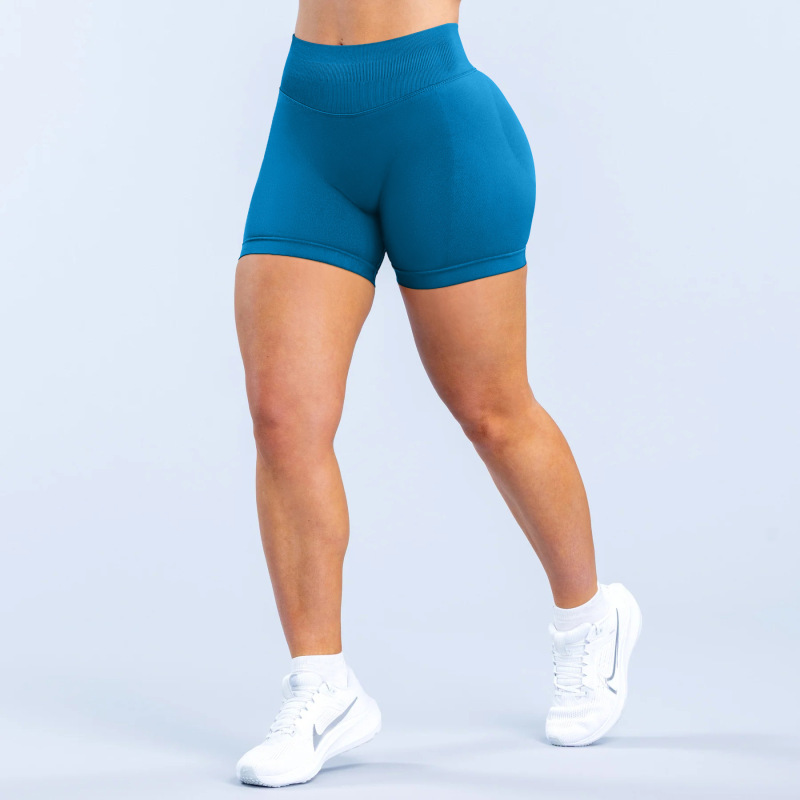 DFYNE affordable alternative cross-border bestseller three-section waist ruched hip-lifting low-rise fitness seamless shorts/yoga shorts