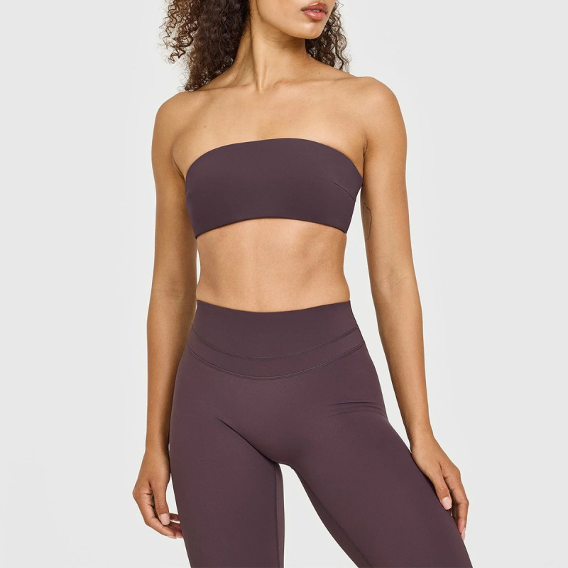Cross-border summer nude-feel strapless bra with padding, thin, one-piece seamless bra for fitness and yoga women