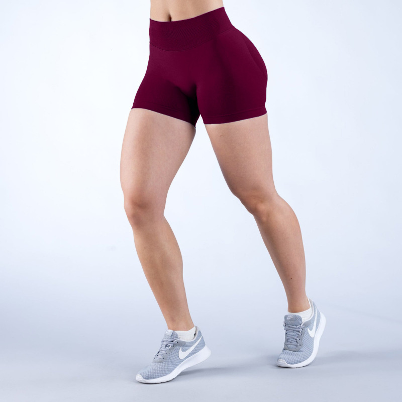 DFYNE affordable alternative cross-border bestseller three-section waist ruched hip-lifting low-rise fitness seamless shorts/yoga shorts