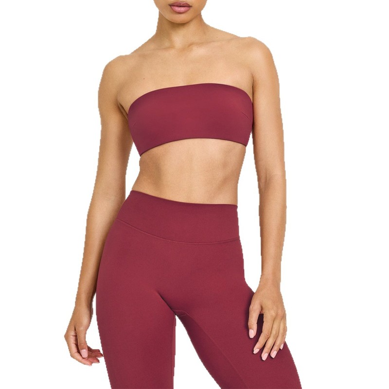 Cross-border summer nude-feel strapless bra with padding, thin, one-piece seamless bra for fitness and yoga women