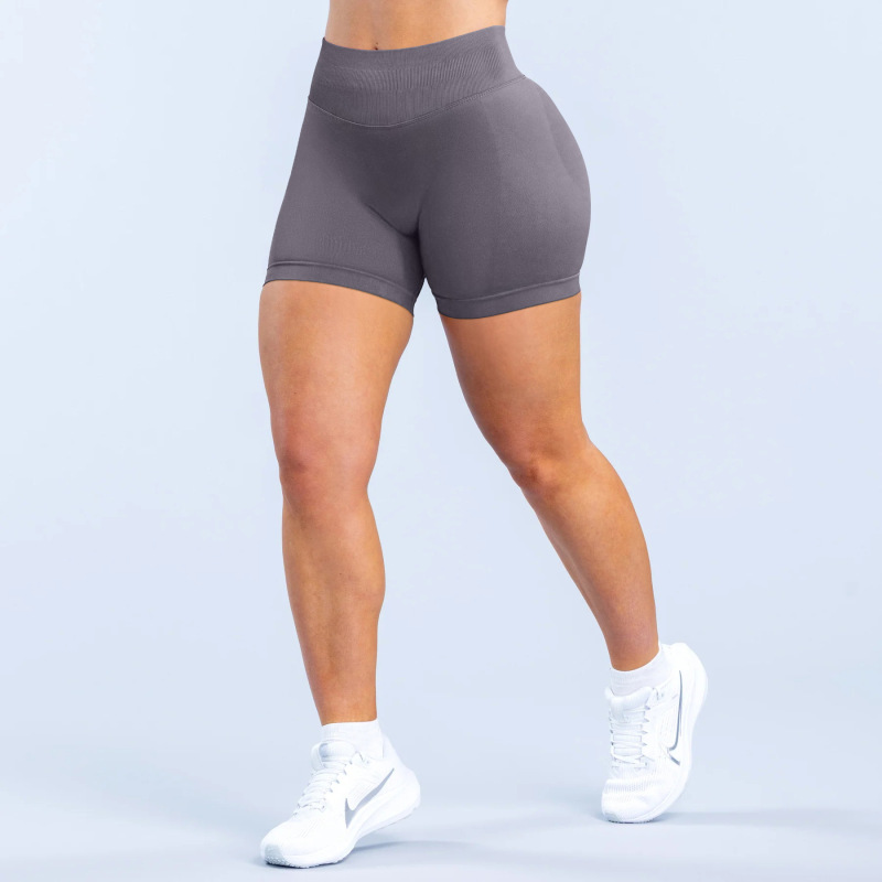 DFYNE affordable alternative cross-border bestseller three-section waist ruched hip-lifting low-rise fitness seamless shorts/yoga shorts