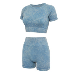 G9152 - Short-sleeved shirt and shorts set - Blue