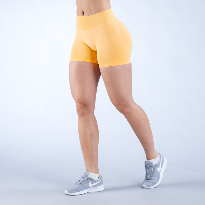 DFYNE affordable alternative cross-border bestseller three-section waist ruched hip-lifting low-rise fitness seamless shorts/yoga shorts