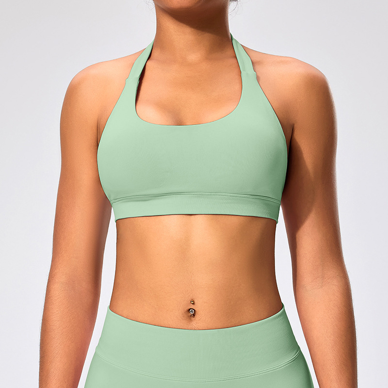 European and American style back-training sports bra, halter neck vest, outerwear, fitness wear, yoga bra, yoga top