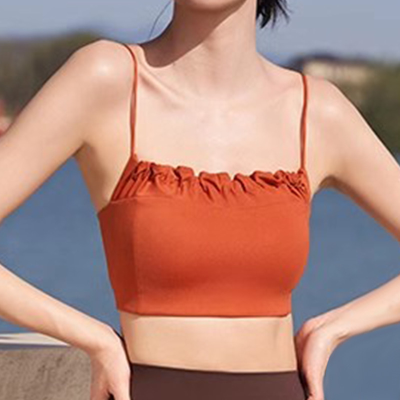 Cross-border e-commerce, European and American Amazon sexy spaghetti strap yoga bra for women, wearable as outerwear with built-in padding