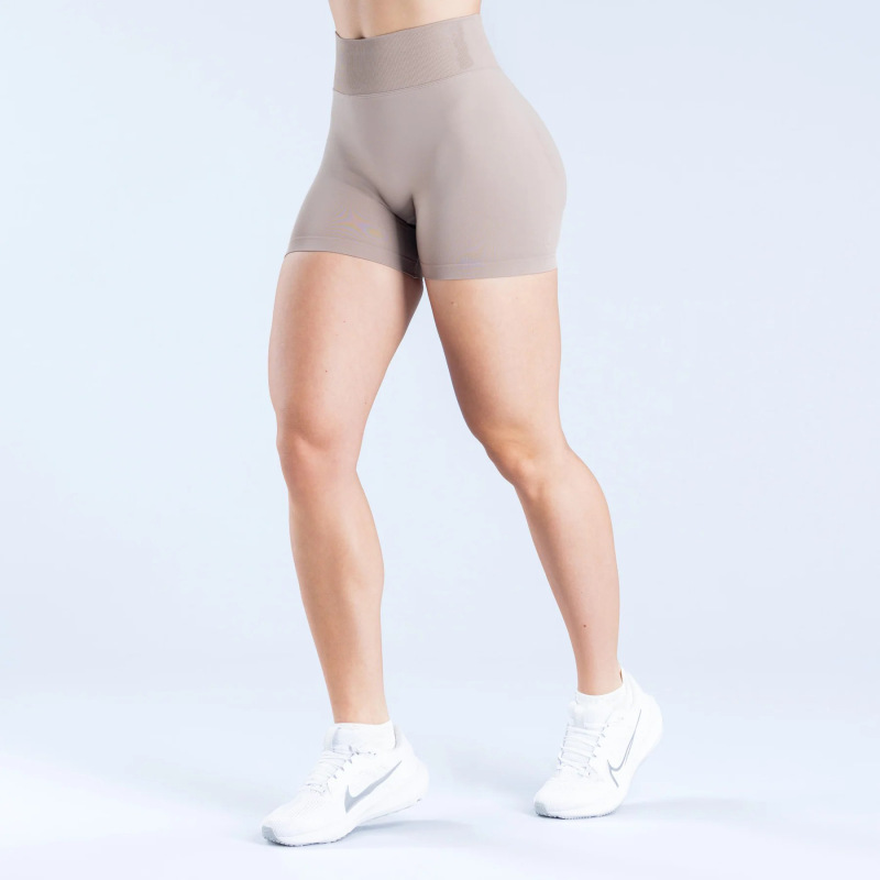DFYNE affordable alternative cross-border bestseller three-section waist ruched hip-lifting low-rise fitness seamless shorts/yoga shorts