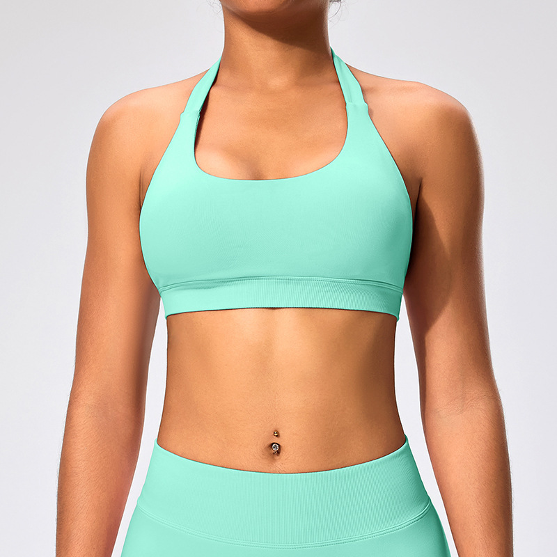 European and American style back-training sports bra, halter neck vest, outerwear, fitness wear, yoga bra, yoga top