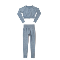 G9152 - Long-sleeved shirt and trousers set - Blue