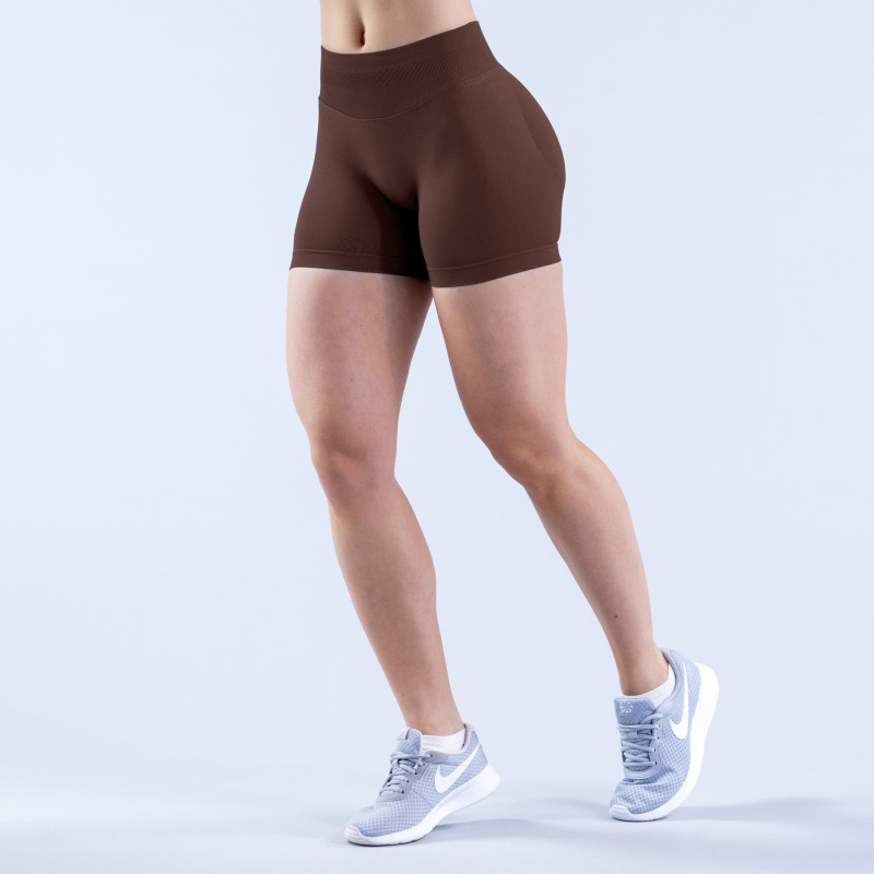DFYNE affordable alternative cross-border bestseller three-section waist ruched hip-lifting low-rise fitness seamless shorts/yoga shorts