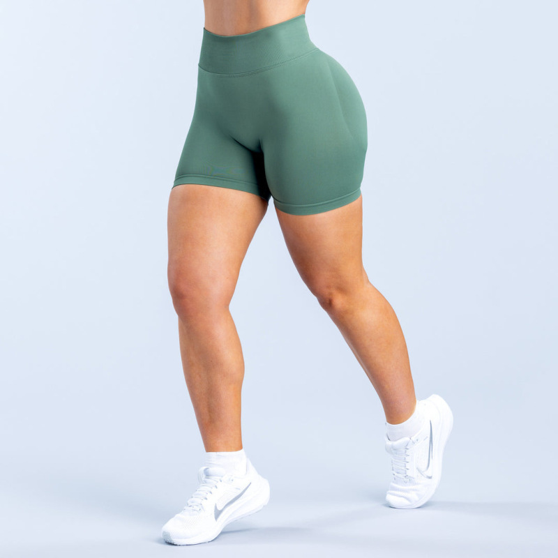 DFYNE affordable alternative cross-border bestseller three-section waist ruched hip-lifting low-rise fitness seamless shorts/yoga shorts